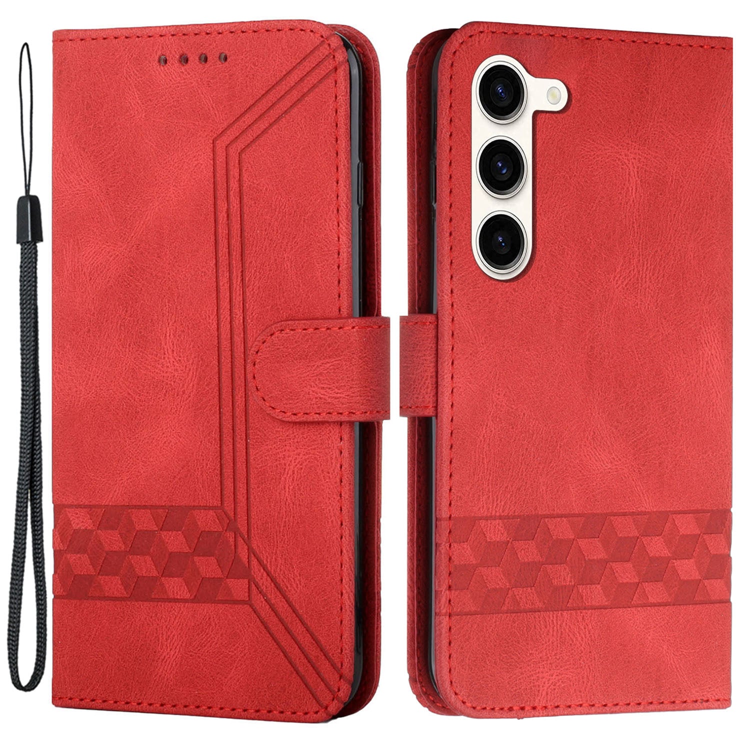 Řada YX0010 pro Samsung Galaxy S23 Pouzdro na stojánek s potiskem PU kožený kryt peněženky na telefon s popruhem Řada YX0010 pro Samsung Galaxy S23 Pouzdro na stojánek s potiskem PU kožený kryt peněženky na telefon s popruhem